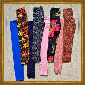 6 piece bundle - Lularoe Leggings, soft, light OS